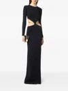 Elisabetta Franchi Crewneck Cut-out Maxi Dress With Gold Detail In Black