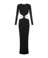 Elisabetta Franchi Crewneck Cut-out Maxi Dress With Gold Detail In Black