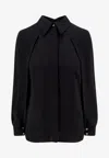 Elisabetta Franchi Viscose Shirt With Gold Metal Button