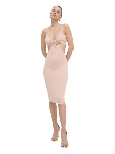Elisabetta Franchi Cut-out Midi Dress In Pink