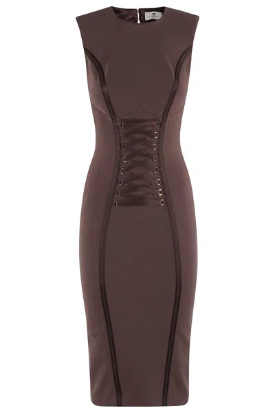 Elisabetta Franchi Cut-out Midi Dress With Corset Effect
