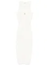 Elisabetta Franchi Cut-out Ribbed-knit Midi Dress In Weiss