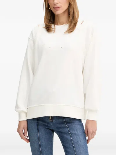 Elisabetta Franchi Cut-out Sweatshirt In White