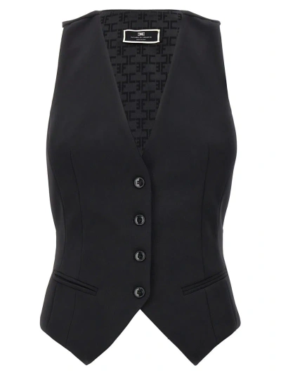 Elisabetta Franchi Cut-out Vest In Black