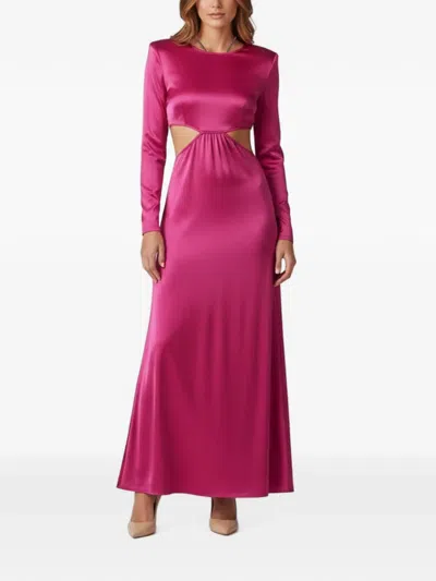 Pre-owned Elisabetta Franchi Cut-out Lamé Maxi Dress In Pink
