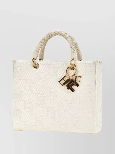Elisabetta Franchi "daily Essentials" Medium Shopper Tote Bag In Neutral