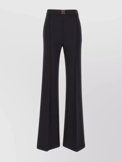Elisabetta Franchi "daily" Flared Palazzo Trousers With Double Stretch In Black