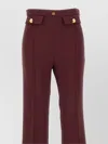 Elisabetta Franchi "daily" High Waist Slim Leg Trousers In Burgunderrot