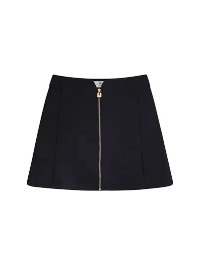 Elisabetta Franchi Daily Mini Skirt With Zip In Black