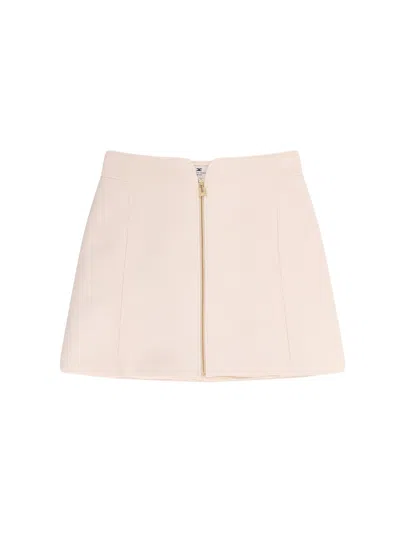 Elisabetta Franchi Daily Mini Skirt With Zip In Pink