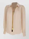 Elisabetta Franchi Necklace Embellished Georgette Blouse