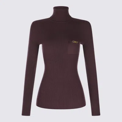 Elisabetta Franchi Dark Red Knitwear In Burgundy