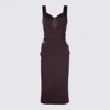 Elisabetta Franchi Structured Bodice Evening Dress In Purple