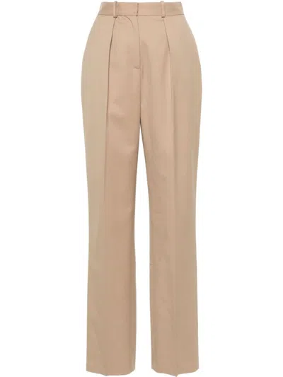 Elisabetta Franchi Dart-detailing Trousers In Brown