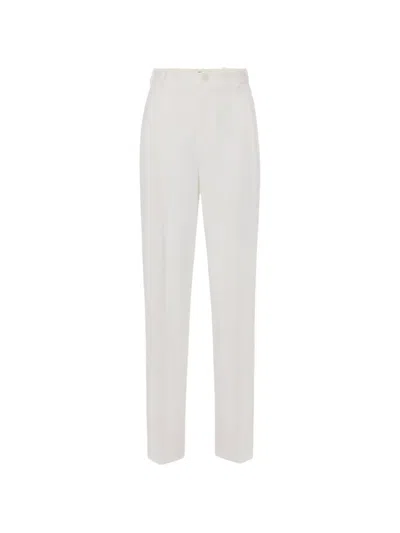 Elisabetta Franchi Darts Gabardine Trousers In White