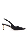 Elisabetta Franchi Slingback Heels With Gold Accent And Pointed Toe In Multi