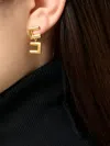 Elisabetta Franchi Deconstructed Logo Earrings In Gold