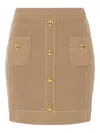 Elisabetta Franchi Decorative-button Mini Skirt In Brown