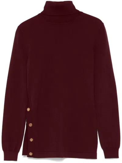 Elisabetta Franchi Decorative-buttons Sweater In Red
