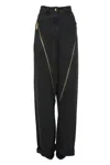 Elisabetta Franchi Decorative Zip Jeans In Black