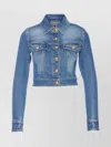 Elisabetta Franchi Denim Jacket Short Gold Buttons