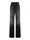 Elisabetta Franchi Wide-leg Cotton Jeans In Black