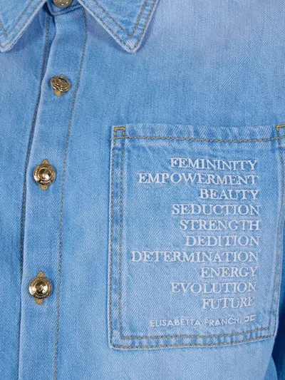 Elisabetta Franchi Denim Jumpsuit In Blue