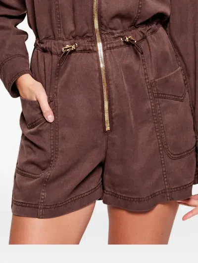 Elisabetta Franchi Denim Jumpsuit In Orange