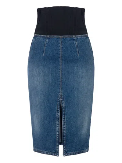 ELISABETTA FRANCHI DENIM MIDI SKIRT