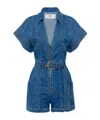 Elisabetta Franchi Denim Romper Suit In Blue