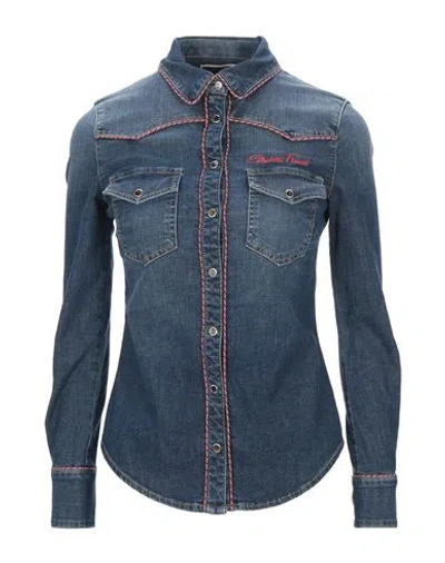 Elisabetta Franchi Denim Shirts In Blue