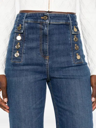 Elisabetta Franchi Denim Trousers In Blue