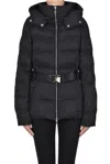 Elisabetta Franchi Designer Logo Print Eco-friendly Down Jacket In Black