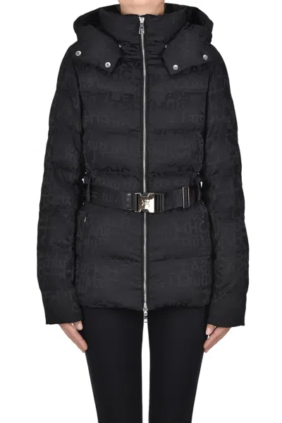 Elisabetta Franchi Designer Logo Print Eco-friendly Down Jacket In Black