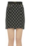 Elisabetta Franchi Designer Logo Print Mini Skirt In Animal Print