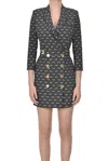 ELISABETTA FRANCHI DESIGNER LOGO PRINT ROBE MANTEAU DRESS