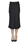 Elisabetta Franchi Designer Logo Print Satin Skirt In Black