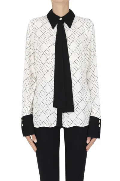 Elisabetta Franchi Designer Logo Print Shirt In White