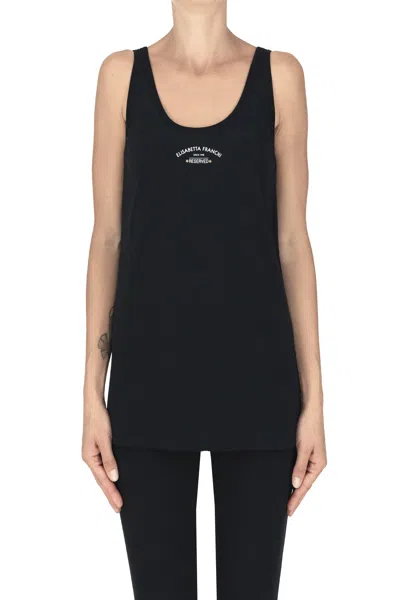 Elisabetta Franchi Designer Logo Tank-top In Black