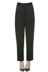 Elisabetta Franchi Designer Print Satin Trousers In Black