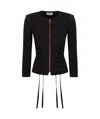 Elisabetta Franchi Diagonal Lace Jacket In Black