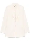 Elisabetta Franchi Cream-colored Blazer With A Golden Button In Nude