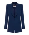 Elisabetta Franchi Satin-blazer Aus Diamant-jacquard In Blue