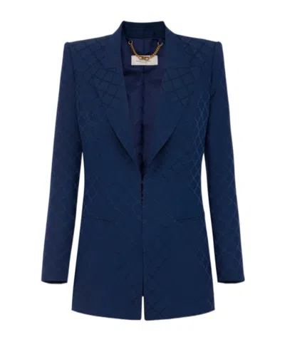 ELISABETTA FRANCHI ELISABETTA FRANCHI JACQUARD DIAMOND SATIN JACKET