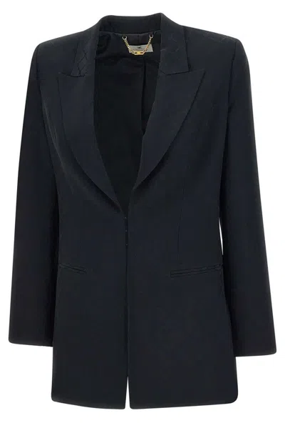 Elisabetta Franchi Black Single-breasted Blazer