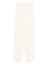 Elisabetta Franchi Diamond-jacquard Satin Trousers In 中性色