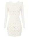 Elisabetta Franchi Diamond-pattern Button Mini Dress In Neutral