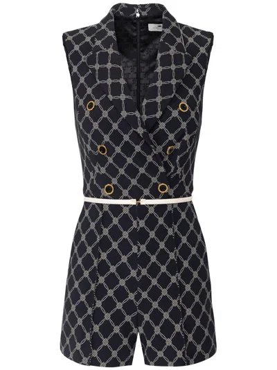 ELISABETTA FRANCHI DIAMOND PATTERN JUMPSUIT