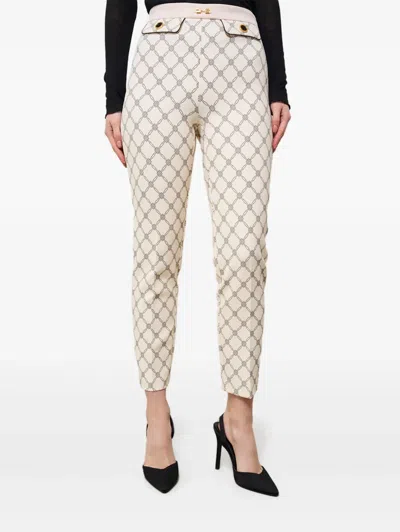 ELISABETTA FRANCHI DIAMOND-PATTERN TROUSERS