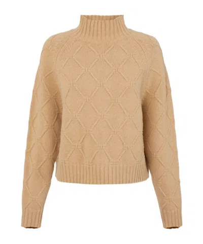 ELISABETTA FRANCHI DIAMOND-PATTERN TURTLENECK SWEATER